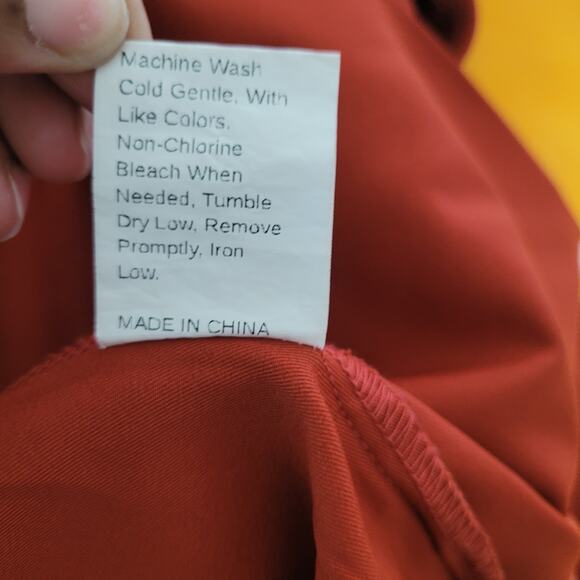 Shein Burnt Orange Women's Off the Shoulder Belted Jumpsuit Long Sleeve Size 16 - Picture 10 of 10